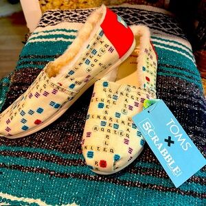 NWT Tom’s Scrabble shoes. 6.5